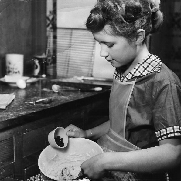 Joan making cookies