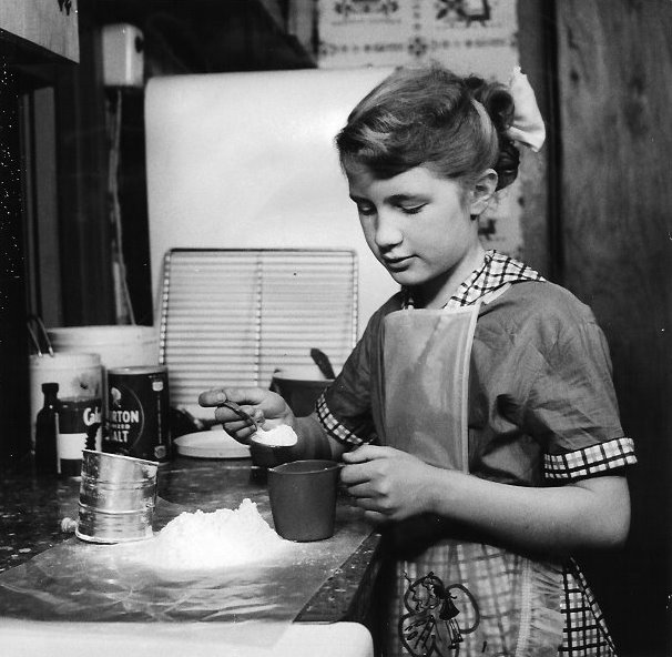 Joan making cookies